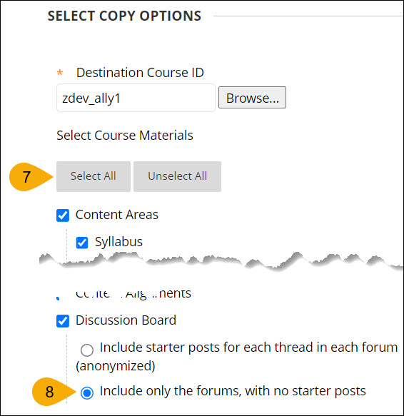 Screenshot of steps seven and eight.