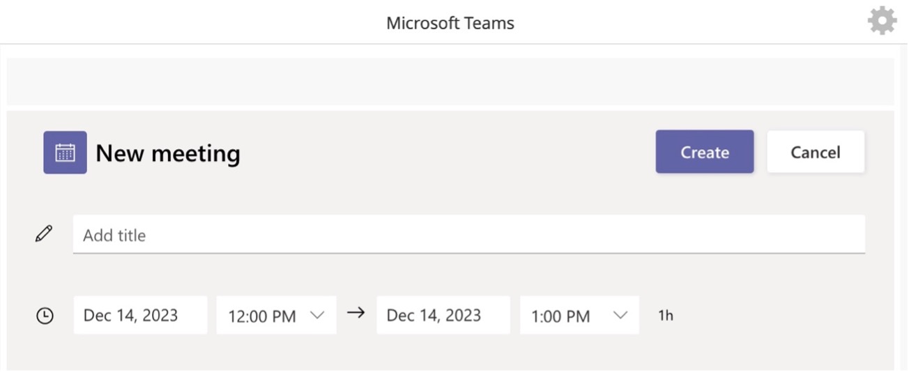 Screenshot of Microsoft Teams meeting scheduler