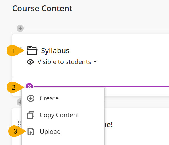 Screenshot of steps one through three