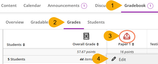 Screenshot of steps 1-4