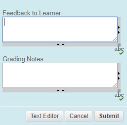 Feedback to Learner and Grading Notes Boxes