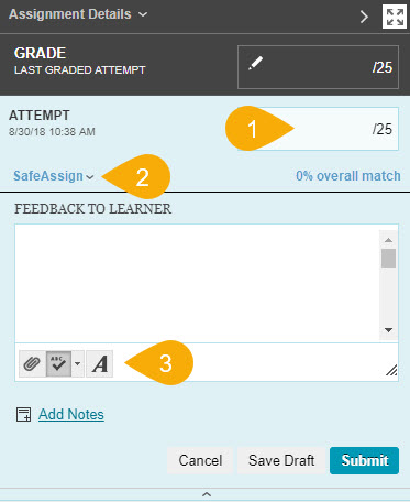 Assignment Details Screen