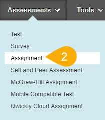 Create Assignment menu option