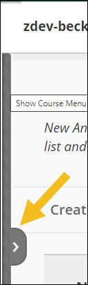 Screenshot of show course menu